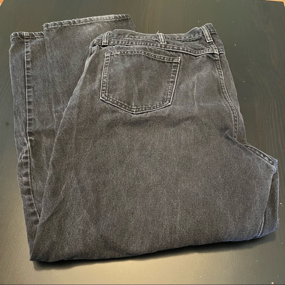 Black Wrangler Straight Leg Jeans, Waist 42, Inseam 32, Faded Black Color